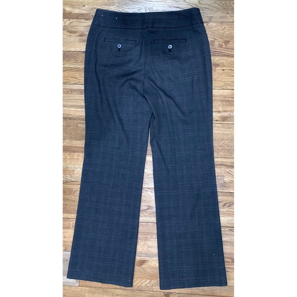 Loft Petite Curvy Plaid Flare Dress Pants Academia Business Professional-4P - Picture 2 of 5
